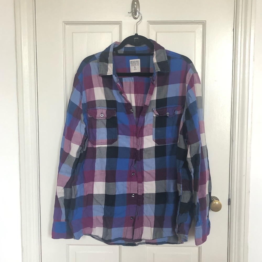 Mossimo Blue and Purple Flannel Size XL